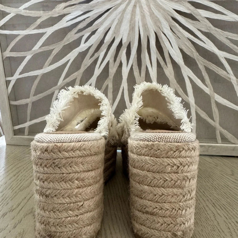 H&M| Wedge-Heeled White/Cream Espadrilles. Size 38. US Size 7.5